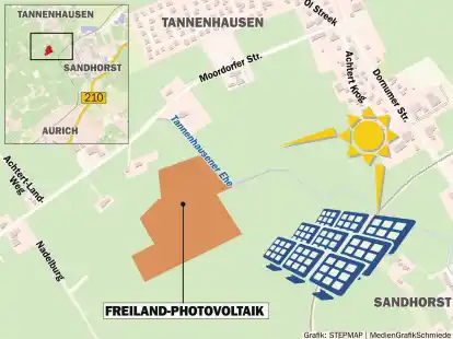 Das Feld f&uuml;r Freiland-Photovoltaik wird an der Moordorfer Stra&szlig;e in Tannenhausen geplant.