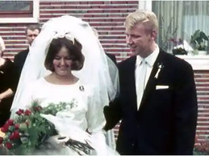 Das Paar am Tag seiner Hochzeit on October 24, 1964.