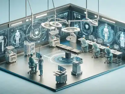 Das KI-generierte Bild thematisiert den Digitalisierungsfortschritt in Krankenh&auml;usern.