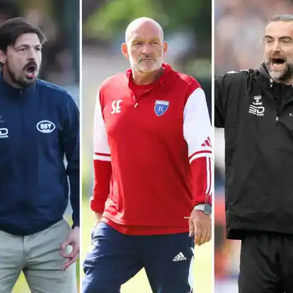 Sprechen über die neue Saison: (von links) Björn Lindemann, Stefan Emmerling und Dario Fossi