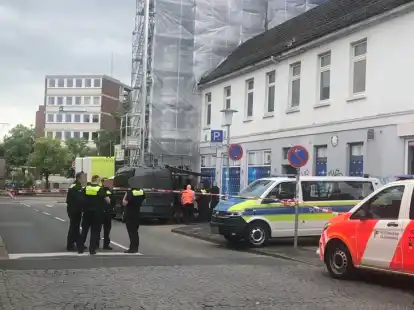 Polizeieinsatz an der 91er-Straße in Oldenburg.