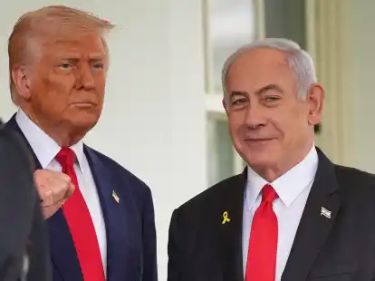 US-Präsident Donald Trump (links) begrüßt Israels Ministerpräsident Benjamin Netanjahu im Weißen Haus