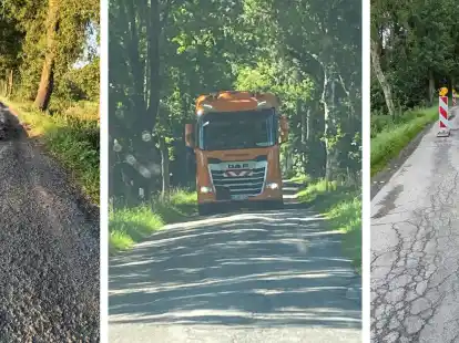 Die Feldmarkstraße in Berne wird derzeit von einer Papenburger Baufirma repariert. Für den Abtransport des Bauschutts hatte der Landkreis eine Straße ausgewiesen. Die Firma soll aber eine andere, nicht genehmigte Strecke genutzt haben, wodurch die Straße beschädigt wurde.