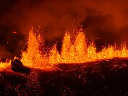 So sah es bei einem vorherigen Mal aus, als sich ein Vulkanausbruch auf der isländischen Reykjanes-Halbinsel ereignete. (Archivbild)