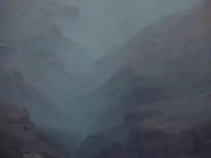 Der Rauch des Dragon Bravo Feuers zieht im Grand Canyon National Park in Arizona vom North Rim den Grand Canyon hinunter.