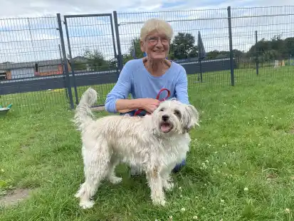 Ein Herz und eine Seele: Ursula Kluin (83 Jahre) besucht mit Hündin Lissi die Hundeschule.