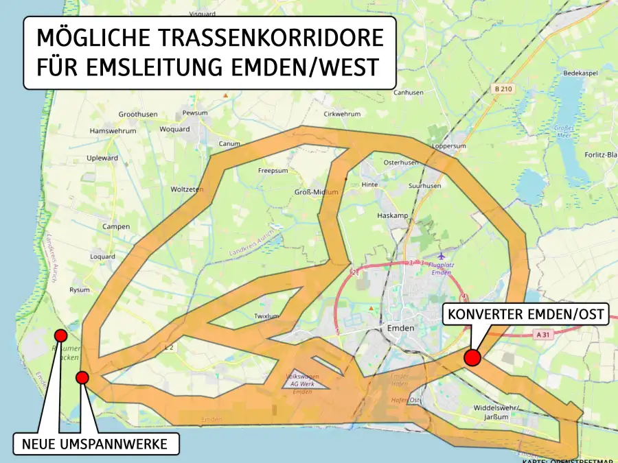 Grid connection for Rysumer Nacken: Tennet presents corridors for ...