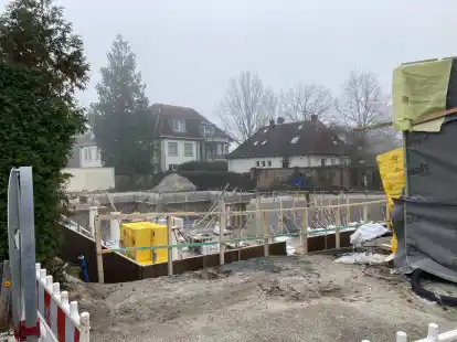 Blick auf die Baustelle an der Stra&szlig;e Haarenfeld.