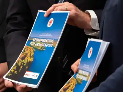 So sieht der neue Koalitionsvertrag von SPD und CDU aus. (Soeren Stache/dpa)