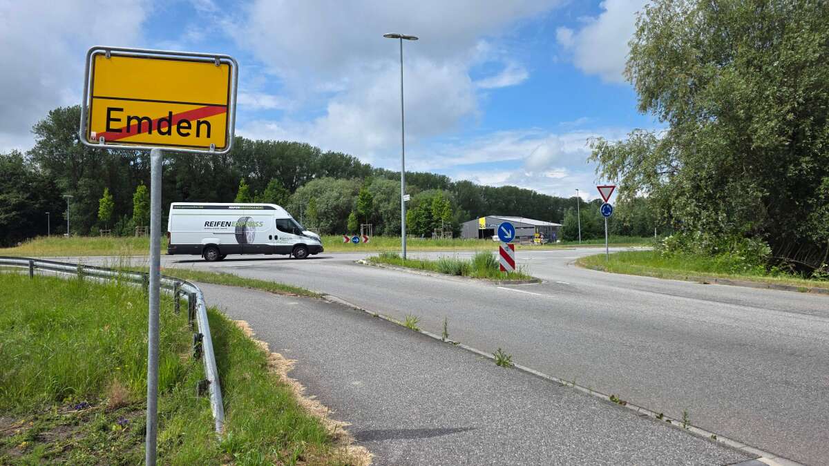 Baustelle in Emden: Wichtiger Kreisverkehr Richtung VW-Werk wird saniert