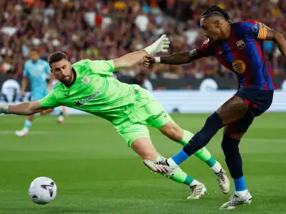 Raphinha erzielte das F&uuml;hrungstor f&uuml;r den FC Barcelona.