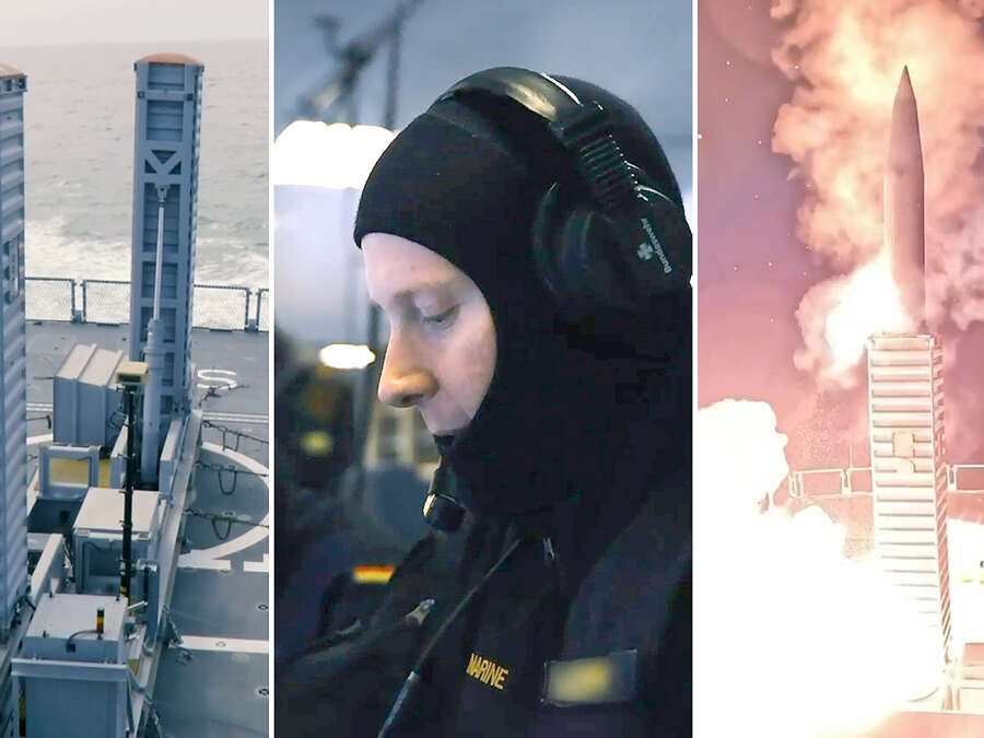 Navy weapons test in Wilhelmshaven: Frigate